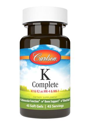 Витамины и минералы Carlson Labs K Complete, 45 капсул