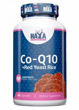 Натуральная добавка Haya Labs Co-Q10 and Red Yeast Rice, 60 ка...