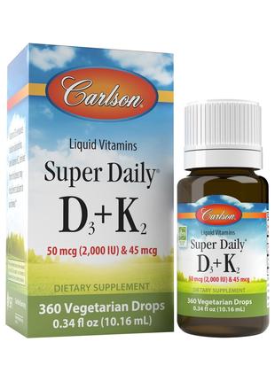 Вітаміни та мінерали Carlson Labs Super Daily D3+K2 2000 IU & ...