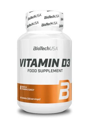 Витамины и минералы BioTech Vitamin D3, 120 таблеток