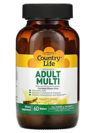 Витамины и минералы Country Life Adult Multi, 60 жевательных т...