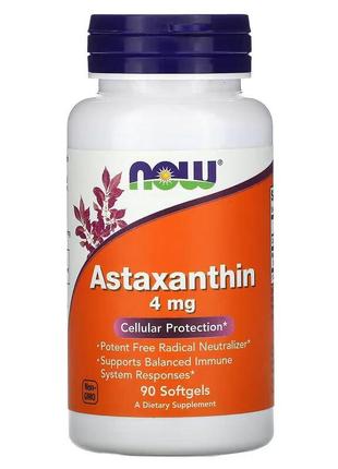 Натуральная добавка NOW Astaxanthin 4 mg, 90 капсул