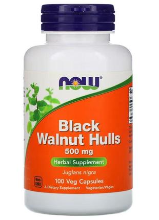 Натуральная добавка NOW Black Walnut Hulls 500 mg, 100 капсул