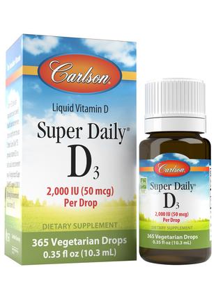 Вітаміни та мінерали Carlson Labs Super Daily D3 2000 UI, 10.3 мл
