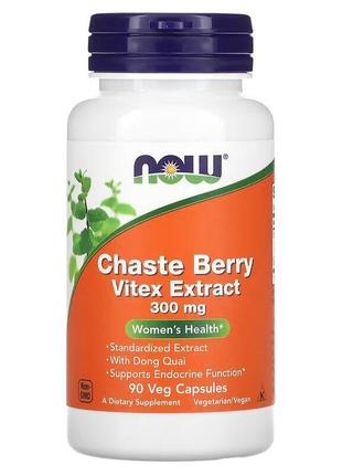 Натуральная добавка NOW Chaste Berry Vitex 300 mg, 90 вегакапсул