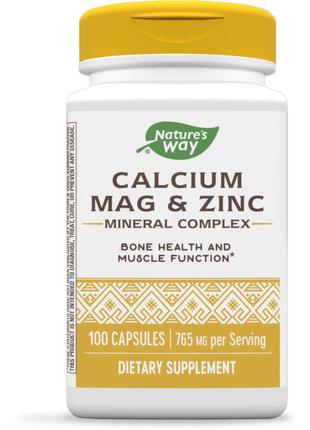 Витамины и минералы Nature's Way Calcium Mag & Zinc, 100 капсул