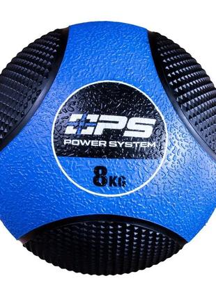 М'яч для фітнесу Power System Medicine Ball PS-4138, Black/Blu...