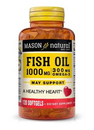 Жирные кислоты Mason Natural Fish Oil 1000 mg Omega 300 mg, 12...