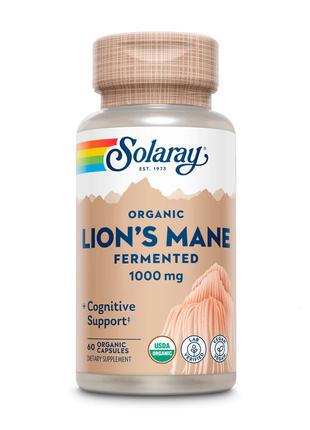 Натуральная добавка Solaray Fermented Lion's Mane Mushroom, 60...