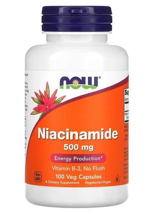 Витамины и минералы NOW Niacinamide 500 mg, 100 вегакапсул