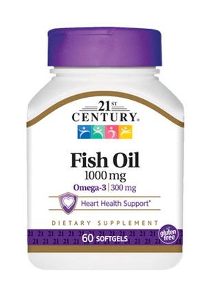 Жирные кислоты 21st Century Fish Oil 1000 mg, 60 капсул