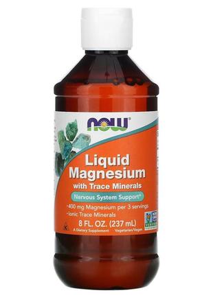 Витамины и минералы NOW Magnesium Liquid, 237 мл