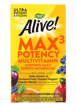 Витамины и минералы Nature's Way Alive! Max3 Potency Multivita...