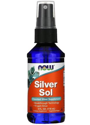 Витамины и минералы NOW Silver Sol, 118 мл