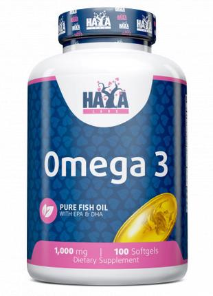 Жирные кислоты Haya Labs Omega 3 1000 mg, 100 капсул