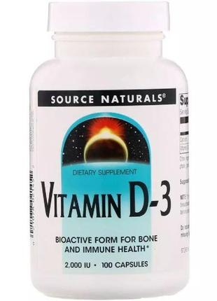 Витамины и минералы Source Naturals Vitamin D3 2000 IU, 100 ка...