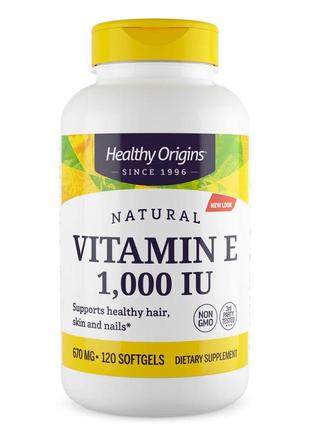 Витамины и минералы Healthy Origins Vitamin E 1000 IU, 120 капсул