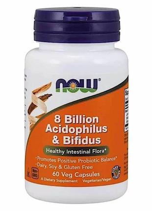 Пробиотики и пребиотики NOW 8 Billion Acidophilus & Bifidus, 6...