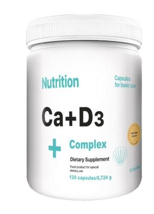 Витамины и минералы EntherMeal Ca+D3 Complex, 120 капсул