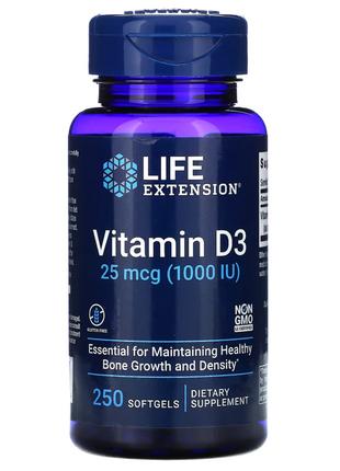 Витамины и минералы Life Extension Vitamin D3 1000 IU, 250 капсул