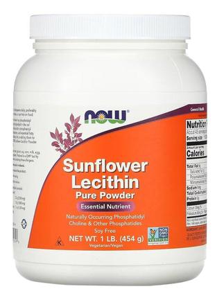 Натуральная добавка NOW Sunflower Lecithin, 454 грамм