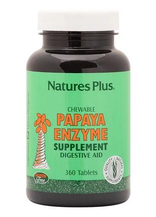 Натуральная добавка Natures Plus Papaya Enzyme, 360 жевательны...
