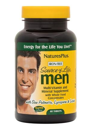 Витамины и минералы Natures Plus Source of Life Men, 60 таблеток