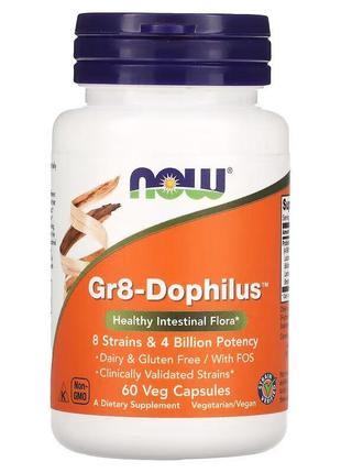 Пробиотики и пребиотики NOW Gr8-Dophilus 4 billion, 60 вегакапсул