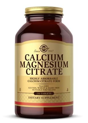 Витамины и минералы Solgar Calcium Magnesium Citrate, 250 табл...
