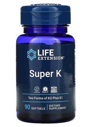 Вітаміни та мінерали Life Extension Super K, 90 капсул