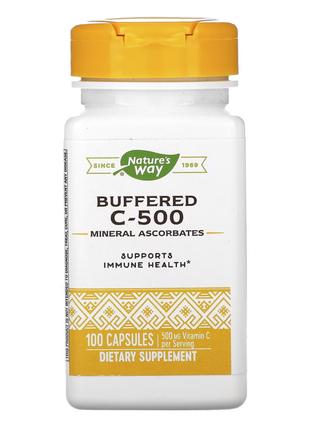 Вітаміни та мінерали Nature's Way Buffered C-500, 100 капсул