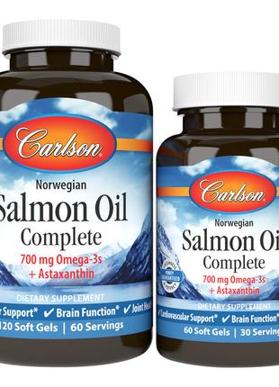 Жирные кислоты Carlson Labs Salmon Oil Complete, 120+60 капсул