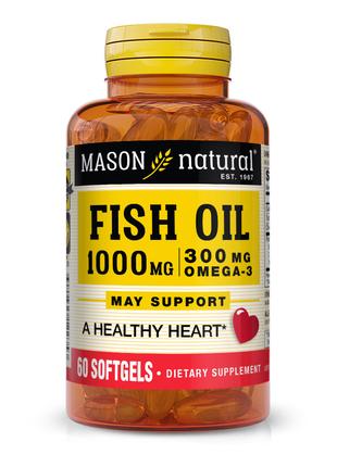 Жирные кислоты Mason Natural Fish Oil 1000 mg Omega 300 mg, 60...