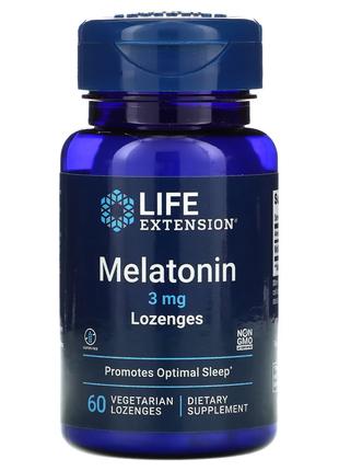 Натуральная добавка Life Extension Melatonin 3 mg, 60 леденцов