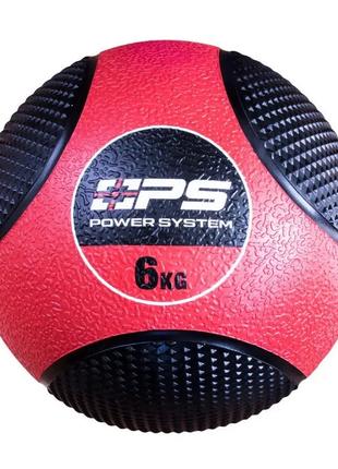 М'яч для фітнесу Power System Medicine Ball PS-4136, Black/Red...