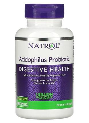 Пробиотики и пребиотики Natrol Acidophilus Probiotic, 150 капсул