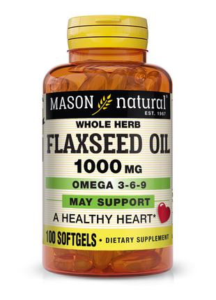 Жирные кислоты Mason Natural Flax Seed Oil 1000 mg Omega 3-6-9...
