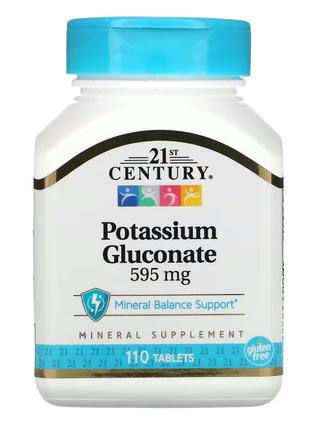 Витамины и минералы 21st Century Potassium Gluconate 595 mg, 1...