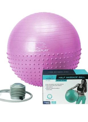 Мяч для фитнеса PowerPlay 4003 с насосом, 75 см, Light Purple