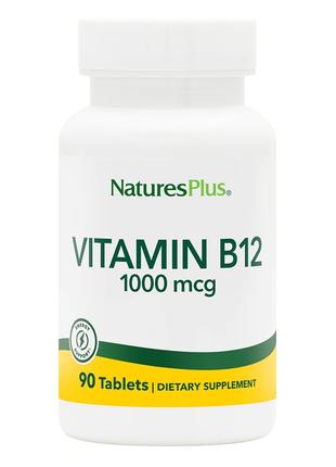 Витамины и минералы Natures Plus Vitamin B12 1000 mcg, 90 табл...