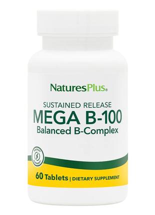 Витамины и минералы Natures Plus Mega B-100, 60 таблеток