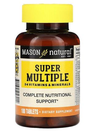 Витамины и минералы Mason Natural Super Multiple, 100 таблеток
