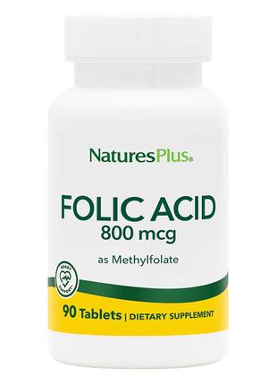 Витамины и минералы Natures Plus Folic Acid 800 mcg, 90 таблеток