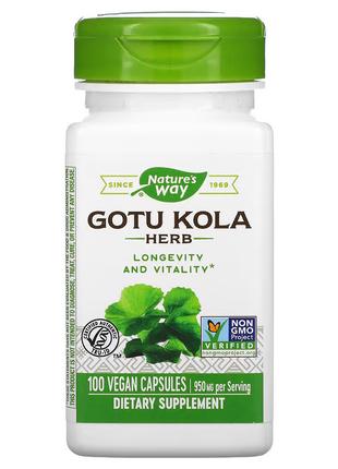 Натуральна добавка Nature's Way Gotu Kola Herb 950 mg, 100 вег...