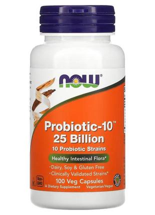 Пробиотики и пребиотики NOW Probiotic-10 25 billion, 100 вегак...