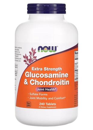 Препарат для суставов и связок NOW Glucosamine & Chondroitin E...