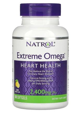 Жирные кислоты Natrol Omega Extreme, 60 капсул Лимон