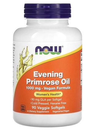 Жирные кислоты NOW Evening Primrose Oil 1000 mg, 90 вегакапсул