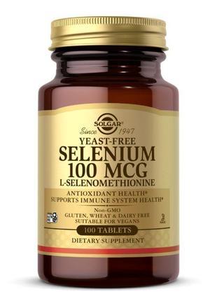 Витамины и минералы Solgar Yeast-Free Selenium 100 mcg, 100 та...