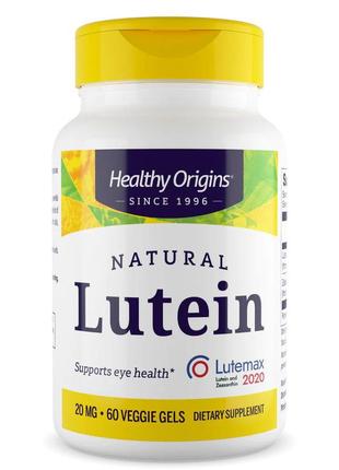 Натуральная добавка Healthy Origins Lutein 20 mg, 60 вегакапсул